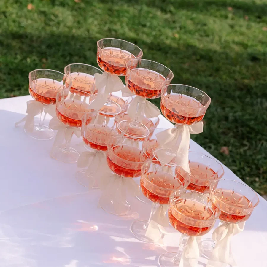 Champagnerturm beim Sektempfang Hochzeit